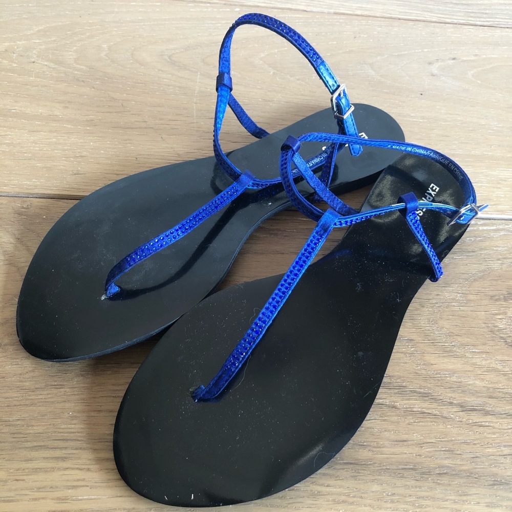 EXPRESS Blue Jeweled Sandals Size 9